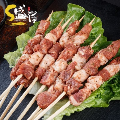 羊肉串 炸串烧烤串串食材羊肉串 批发真鲜见冷冻腌制羊肉烤串500g