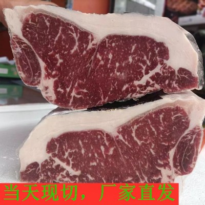 美国谷饲安格斯原切西冷牛排 新鲜现切餐厅酒店商用牛肉批发商用