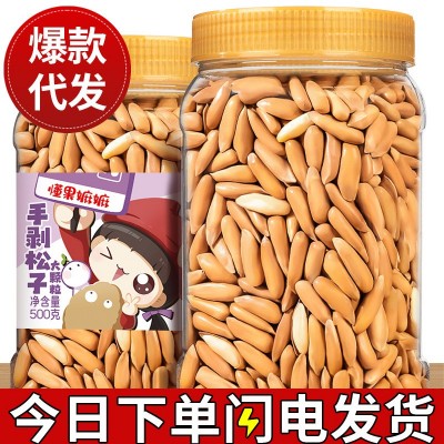 巴西松子罐装500g零食 薄壳易剥原味松子休闲美味 手剥松子坚果