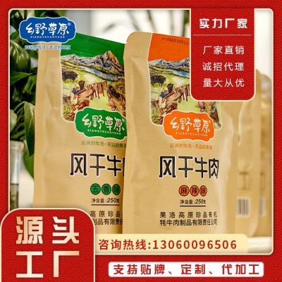 风干牛肉干景区特产展会休闲食品散装250g包装厂家批发
