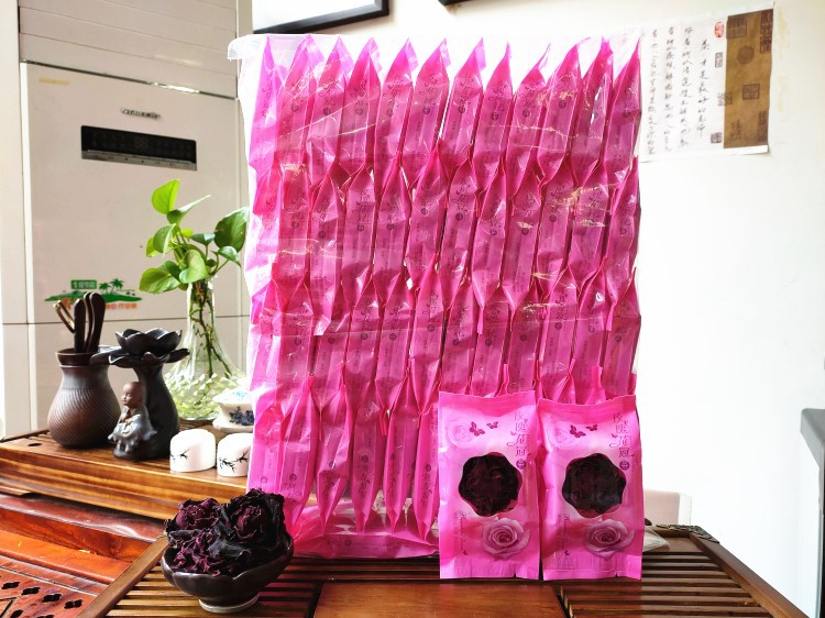 墨红玫瑰花冠茶