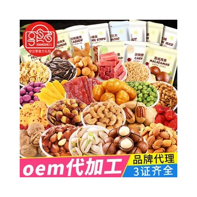休闲零食巴旦木每日坚果干果芒果干食品大礼包三只批发松鼠团购