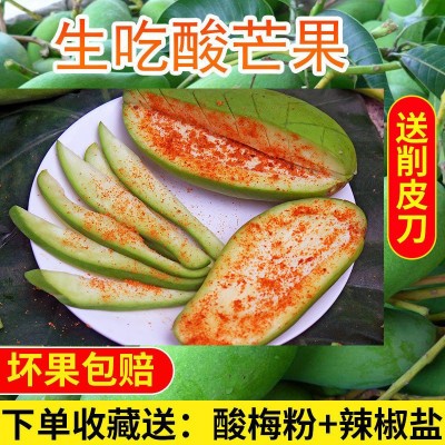 生芒果新鲜酸芒果生吃酸脆青芒果孕妇水果腌制辣嘢海南生牙芒包邮