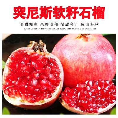 批发突尼斯红石榴大果当季送礼新鲜水果四川云南会理软籽石榴