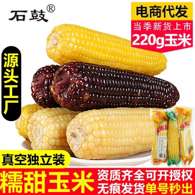 2023新甜糯黑玉米8根真空装220g/根资质全可授权代发黄白玉米批发