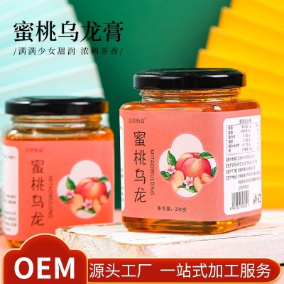 蜜桃乌龙茶网红水果茶柠檬水蜜桃乌龙茶夏季膏滋冷泡茶厂家批发