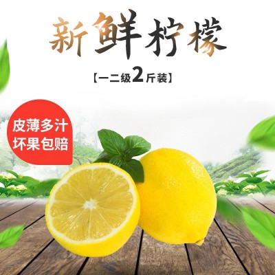 润宁安岳尤力克黄柠檬新鲜水果皮薄一二级小果2斤切片泡水包邮