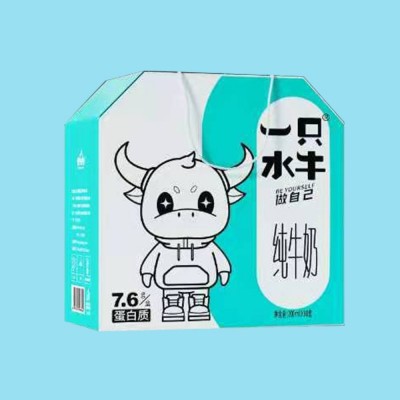 一只水牛纯牛奶 孩子们爱喝的营养奶200ml*10盒皇氏乳业一件代发