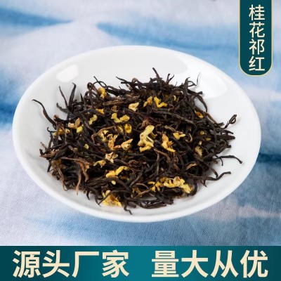桂花祁门红茶 窨制高山桂花祁红香螺红毛峰花茶浓香花果香红茶