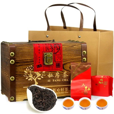 大红袍茶叶正山小种红茶 肉桂茶叶木质礼盒装 金骏眉节日送礼包邮